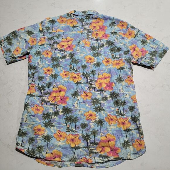 VTG Deus Ex Machina Motorcycles & Surfboards Floral Shirt Hawaiian Aloha Large - Picture 3 of 10